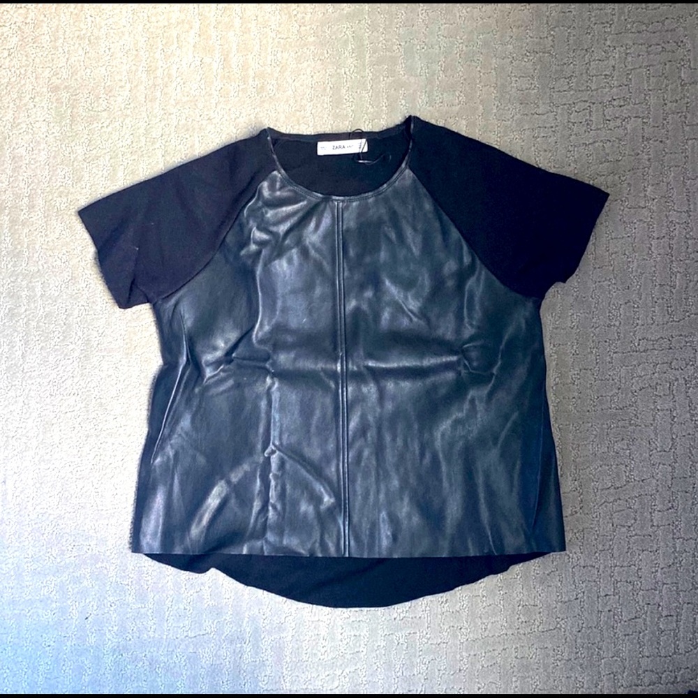 Black leather top
